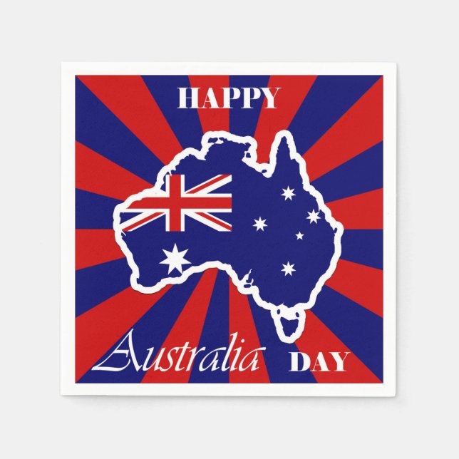 Happy Australia Day Australian Map Flag Serviette (Vorderseite)