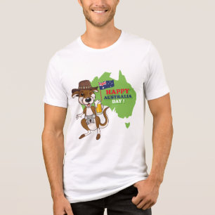 Happy Australia Day Kangaroo Koala Tri-Blend Shirt