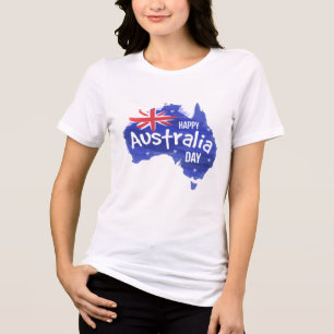 Happy Australia Day Map Flag Urlaub Tri-Blend Shirt