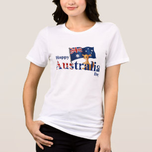 Happy Australia Day Niedlich Kangaroo Flag Tri-Blend Shirt