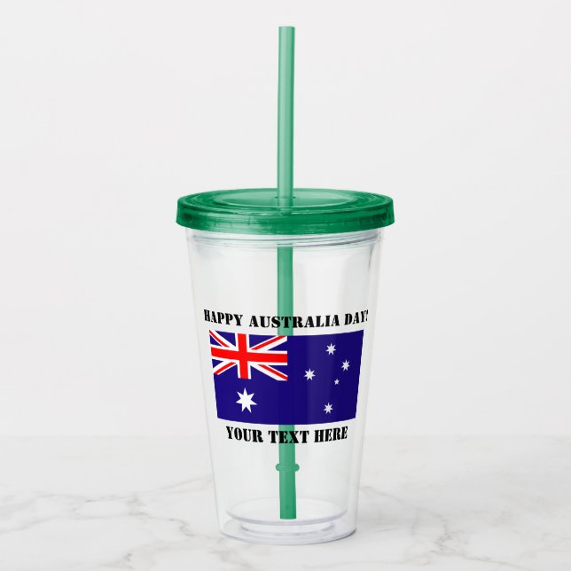 Happy Australia Day Party liefert australische Fla Acryltrinkbecher (Vorderseite)
