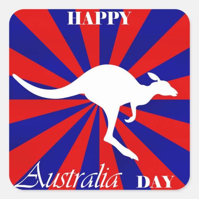 Happy Australia Day Quadratischer Aufkleber (Vorderseite)