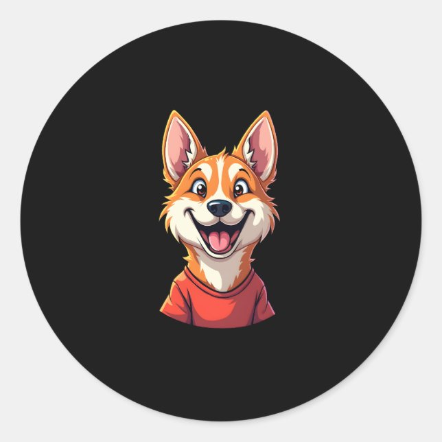 Happy Australian Cattle Dog Tank Runder Aufkleber (Vorderseite)