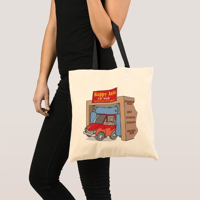 Happy Auto Car Wash Tote Tasche (Von Creator hochgeladen)