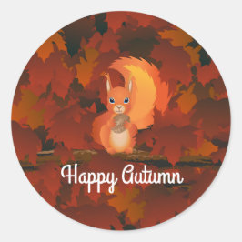 Happy Autumn Eichhörnchen Sticker