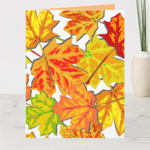 HAPPY AUTUMN HERBSTLAUB GREETING CARD KARTE