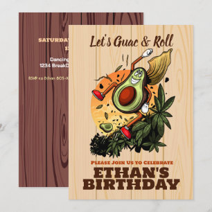 Happy Avocado Geburtstag - Niedlich lächelnder Avo Einladung