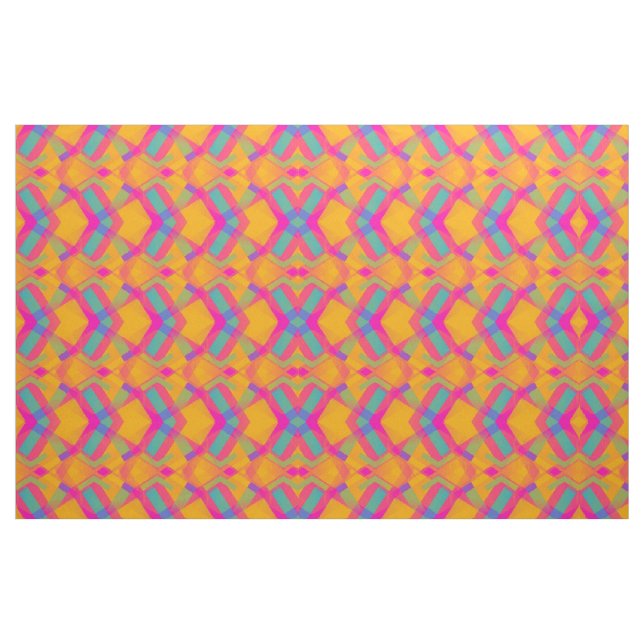 Happy Aztec Orange Pink Blue Pattern Fabric Stoff (Fat Quarter (45,7 x 55,9 cm))
