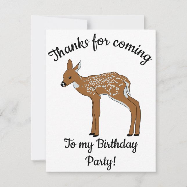 Happy B-day Fawn Dankeskarte (Vorderseite)