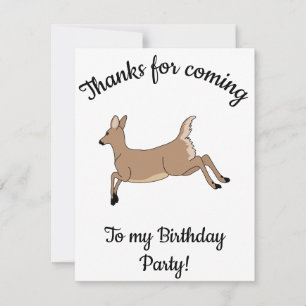 Happy B-day Leaping Deer Dankeskarte