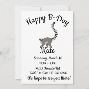 Happy-B Day Ring Taille Lemur Einladung