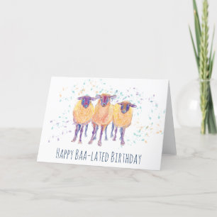 Happy Baa-Lated Birthday Sheep Card Karte