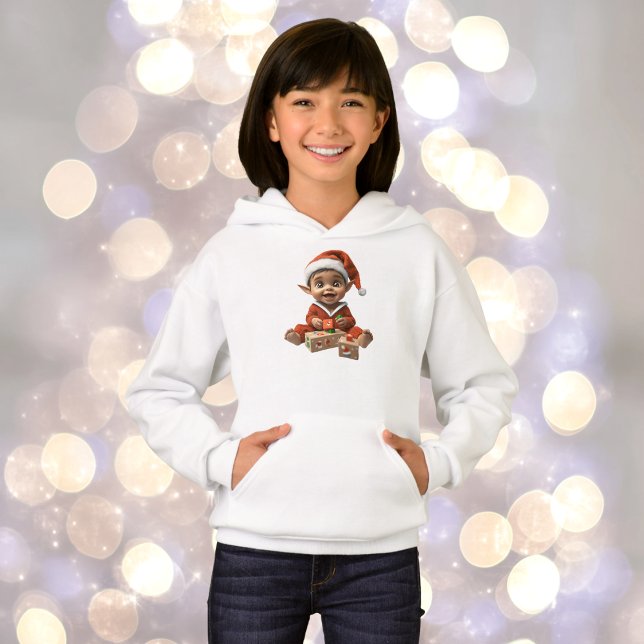 Happy Baby Christmas Elf Girl's Hoodie (Von Creator hochgeladen)