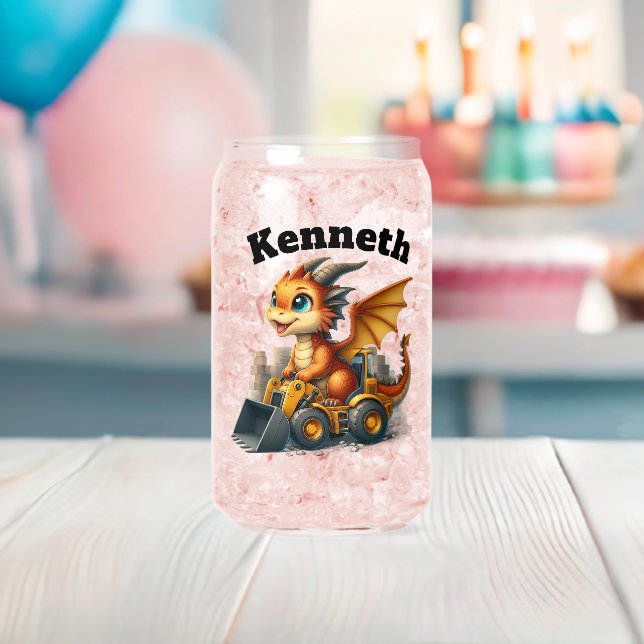 Happy Baby Dragon treibt einen Bagger Dosenglas (Insitu (Baby Party))