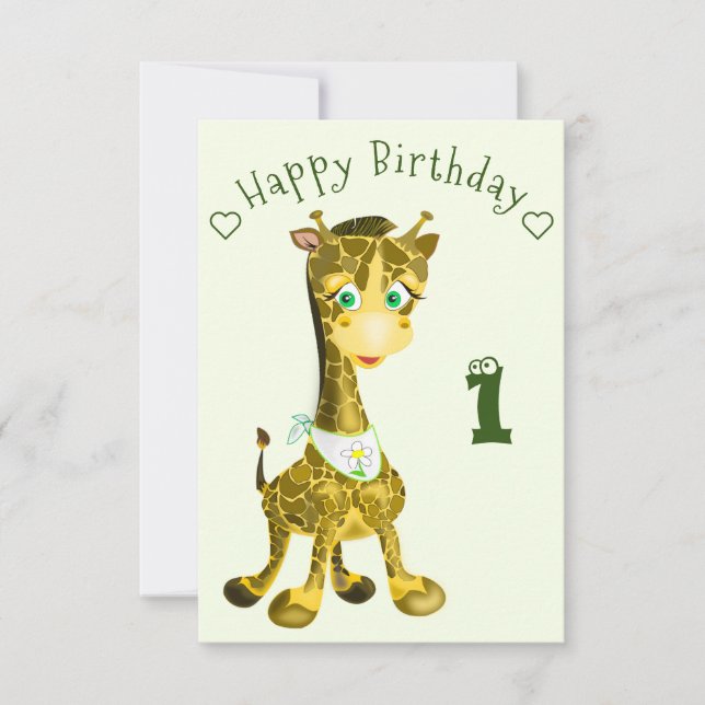 Happy Baby Giraffe Geburtskarte Karte (Vorderseite)