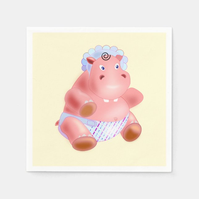 Happy Baby Hippo Serviette (Vorderseite)