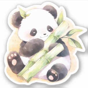 Happy Baby Panda mit Bamboo Aufkleber