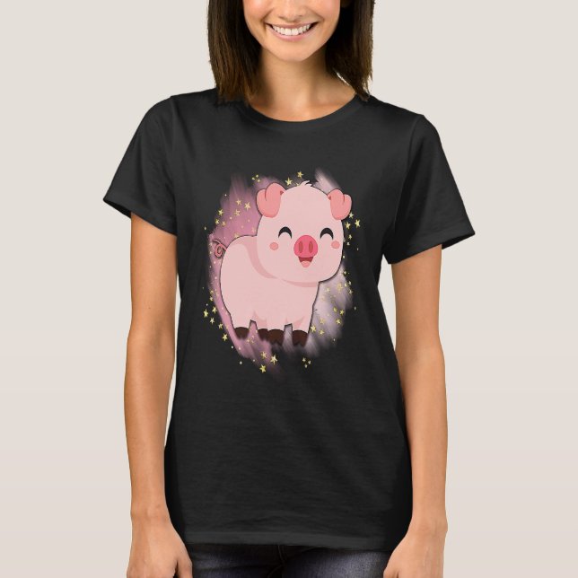 Happy Baby Piggy National Pig Day T-Shirt (Vorderseite)