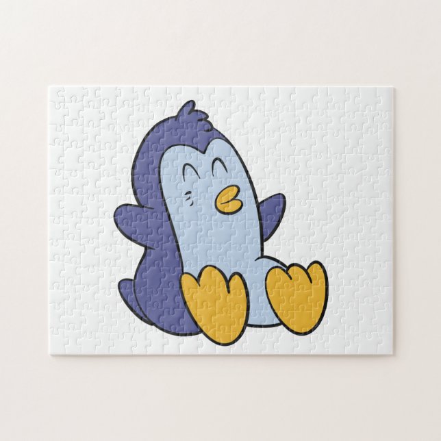 Happy Baby Pinguin | Hintergrundfarbe auswählen Puzzle (Horizontal)