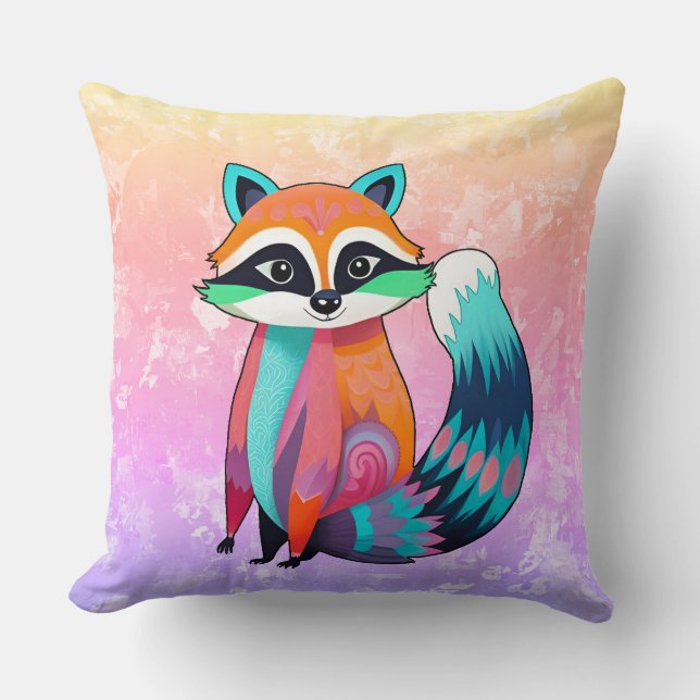 Happy Baby Raccoon Kissen (Vorderseite)