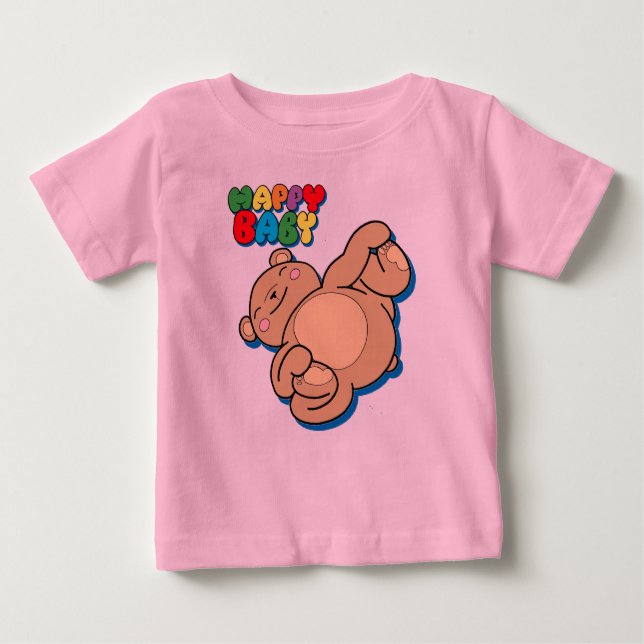 Happy Baby von Yoga Teddy Bear Baby T-shirt (Vorderseite)
