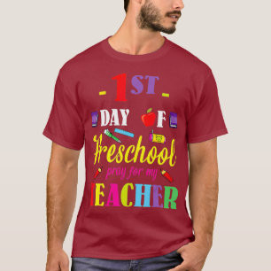 Happy Back School 1. Tag der Vorschule beten für T-Shirt