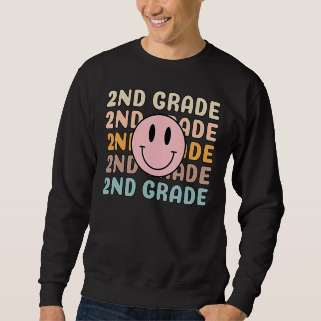 Happy Back To School 2nd Grade Team Smiler Teacher Sweatshirt (Vorderseite)