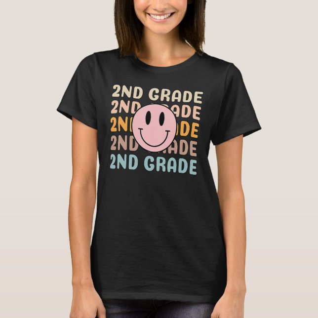 Happy Back To School 2nd Grade Team Smiler Teacher T-Shirt (Vorderseite)
