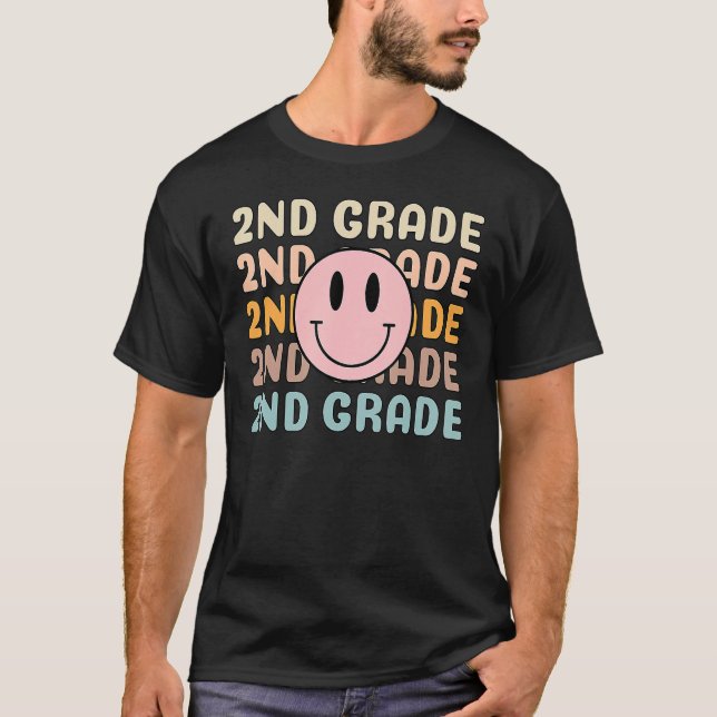 Happy Back To School 2nd Grade Team Smiler Teacher T-Shirt (Vorderseite)