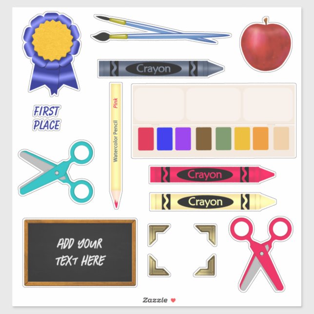 Happy Back to School Days Crayons Paint Aufkleber (Blatt)
