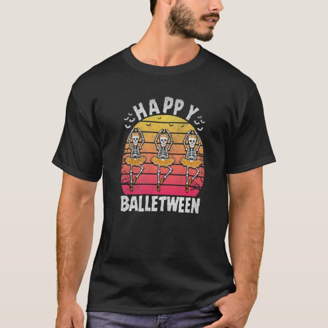 Happy Balletween Skeleton Ballerina Dancing Skelet T-Shirt (Vorderseite)