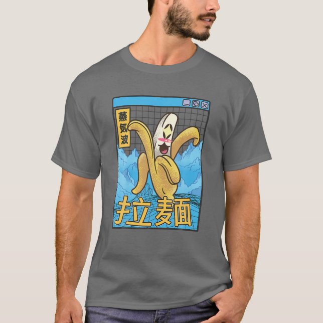Happy Banana Digital Japan Style 80er Otaku Vaporw T-Shirt (Vorderseite)