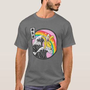 Happy Banana Surfing Kanagawa Wave Kawaii Anime Va T-Shirt