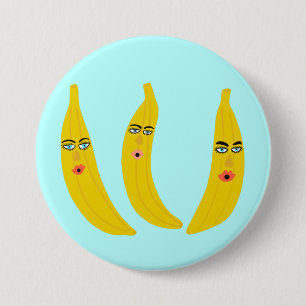 Happy Banana Trio Whimsisch Button