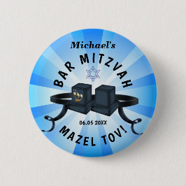 Happy Bar Mitzvah 20XX BlueDecorative Button