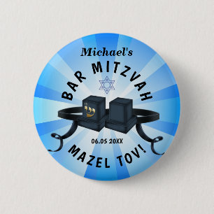 Happy Bar Mitzvah 20XX BlueDecorative Button