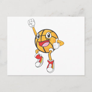 Happy Basketball Player Jumping Postkarte