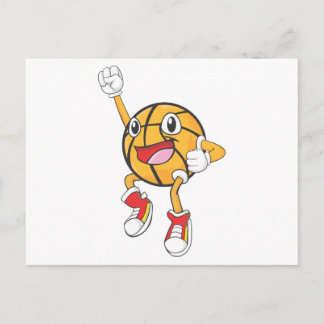 Happy Basketball Player Jumping Postkarte