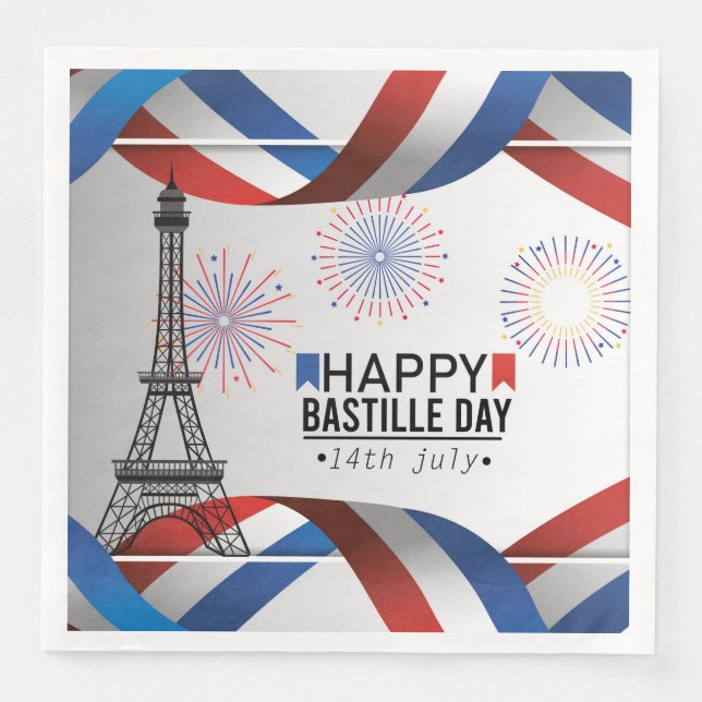 Happy Bastille Day - 14th July Serviette (Vorderseite)