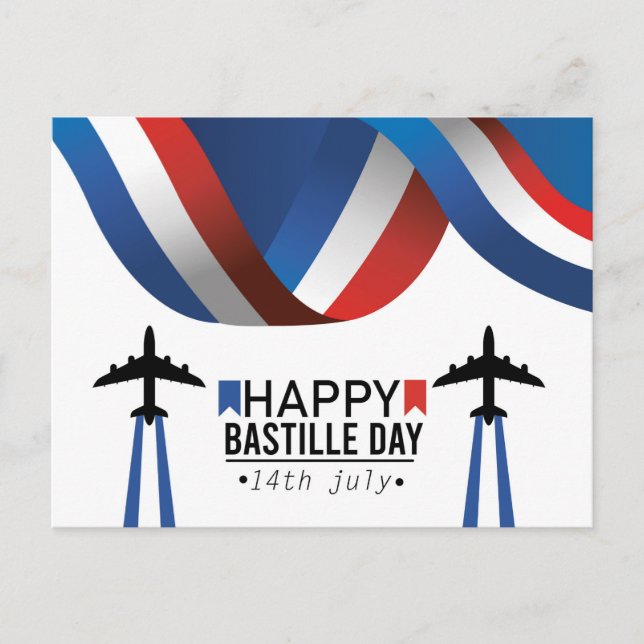 Happy Bastille Day France Postcard Postkarte (Vorderseite)