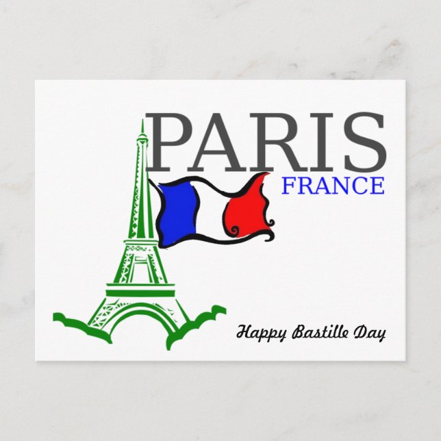 Happy Bastille Day Postkarte (Vorderseite)