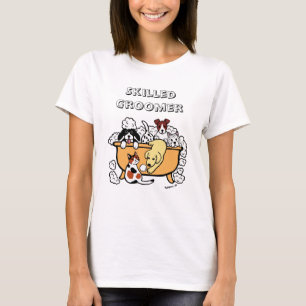 Happy Bath Time Yellow Labrador Qualified Groomer T-Shirt
