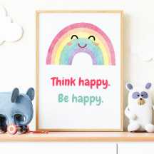 Happy Be Happy, positive Mindset Kids Print