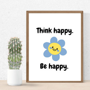 Happy Be Happy - Positive Mindset Kids Print Poster