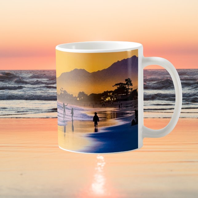 Happy Beach Dancer bei Sunset Kaffeetasse (Von Creator hochgeladen)