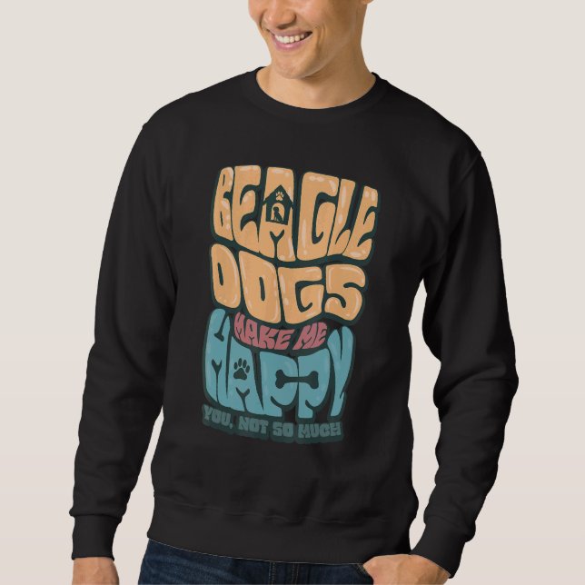 Happy Beagle Dog Owner Sweatshirt (Vorderseite)