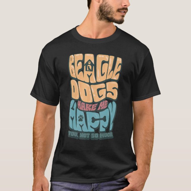 Happy Beagle Dog Owner T-Shirt (Vorderseite)