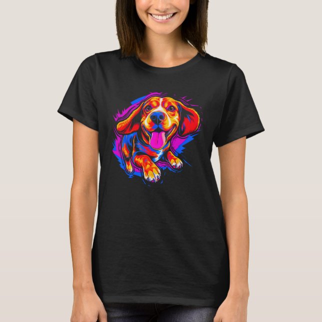 Happy Beagle Dog T-Shirt (Vorderseite)