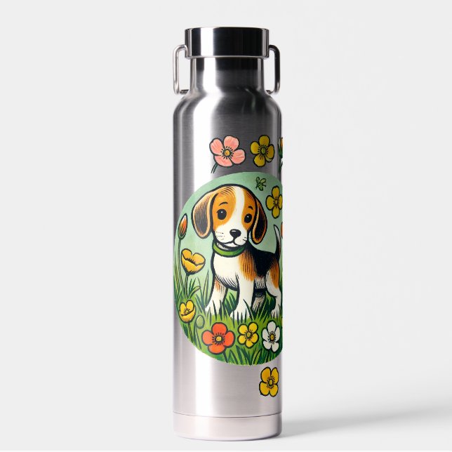 Happy Beagle Dog Trinkflasche (Vorne)