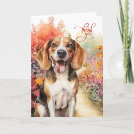 Happy Beagle Hund Farbenfroher Garten Pfad Dankeskarte